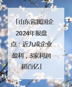 山东省属国企2024年报盘点：近九成企业盈利，3家利润超百亿