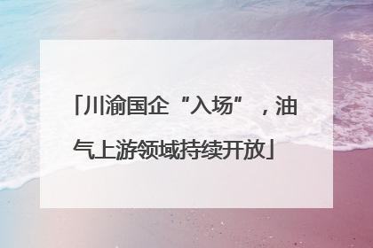 川渝国企“入场”，油气上游领域持续开放