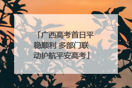 广西高考首日平稳顺利 多部门联动护航平安高考