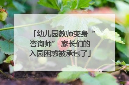 幼儿园教师变身“咨询师” 家长们的入园困惑被承包了