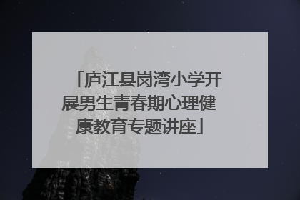 庐江县岗湾小学开展男生青春期心理健康教育专题讲座
