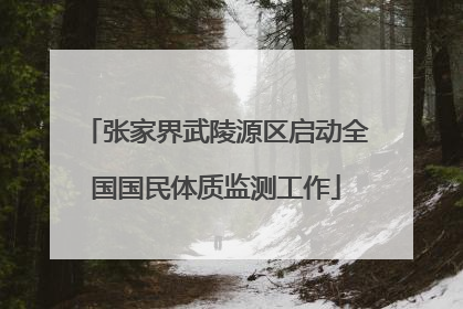 张家界武陵源区启动全国国民体质监测工作