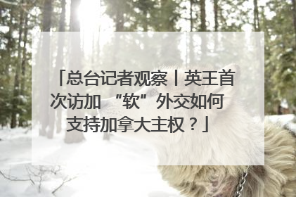 总台记者观察丨英王首次访加 “软”外交如何支持加拿大主权？