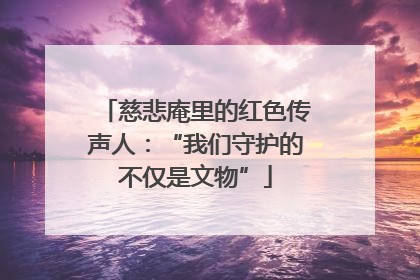 慈悲庵里的红色传声人：“我们守护的不仅是文物”