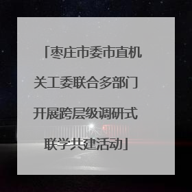 枣庄市委市直机关工委联合多部门开展跨层级调研式联学共建活动