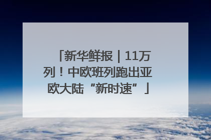 新华鲜报｜11万列！中欧班列跑出亚欧大陆“新时速”