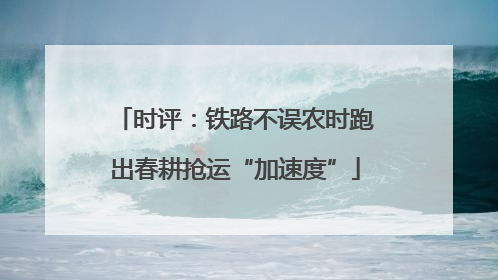时评：铁路不误农时跑出春耕抢运“加速度”
