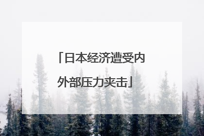 日本经济遭受内外部压力夹击