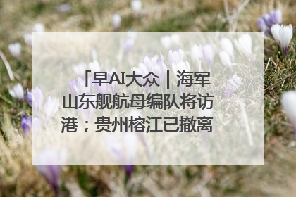 早AI大众｜海军山东舰航母编队将访港；贵州榕江已撤离转移群众超4万人