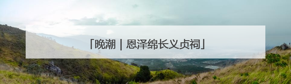 晚潮｜恩泽绵长义贞祠