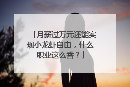 月薪过万元还能实现小龙虾自由，什么职业这么香？