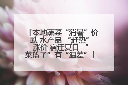 本地蔬菜“消暑”价跌 水产品 “赶热” 涨价 宿迁夏日 “菜篮子”有“温差”
