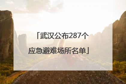 武汉公布287个应急避难场所名单