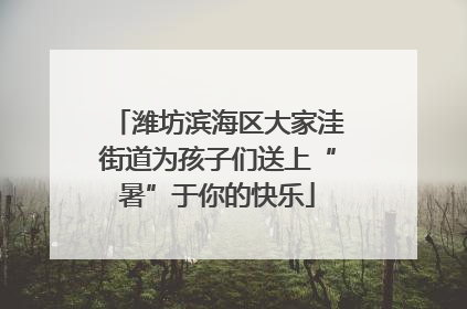 潍坊滨海区大家洼街道为孩子们送上“暑”于你的快乐