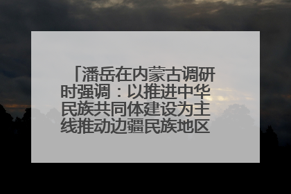 潘岳在内蒙古调研时强调：以推进中华民族共同体建设为主线推动边疆民族地区高质量发展