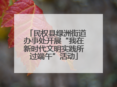 民权县绿洲街道办事处开展“我在新时代文明实践所过端午”活动