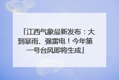 江西气象最新发布：大到暴雨、强雷电！今年第一号台风即将生成