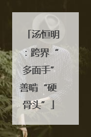 汤恒明：跨界“多面手”善啃“硬骨头”