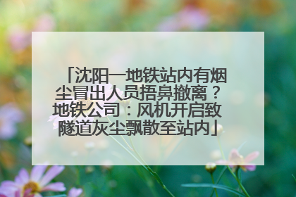 沈阳一地铁站内有烟尘冒出人员捂鼻撤离？地铁公司：风机开启致隧道灰尘飘散至站内
