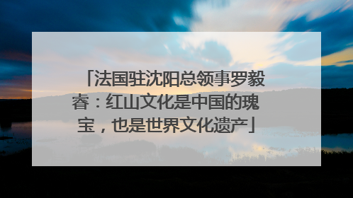 法国驻沈阳总领事罗毅睿：红山文化是中国的瑰宝，也是世界文化遗产