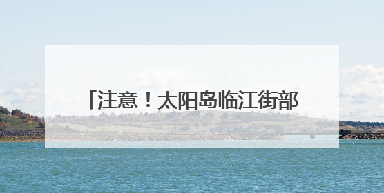 注意！太阳岛临江街部分路段临时变步行街