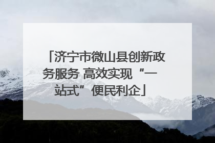 济宁市微山县创新政务服务 高效实现“一站式”便民利企