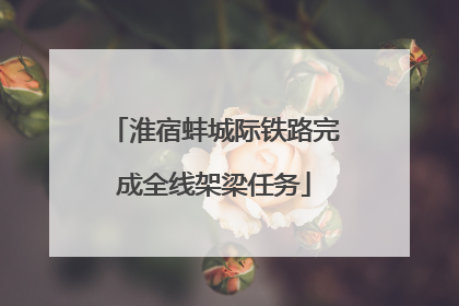 淮宿蚌城际铁路完成全线架梁任务