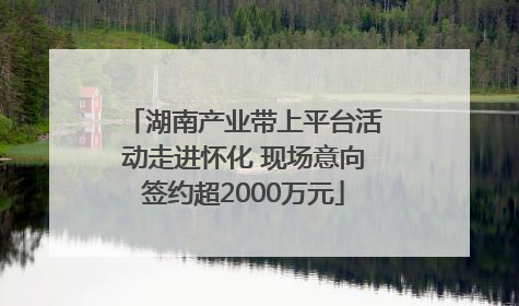湖南产业带上平台活动走进怀化 现场意向签约超2000万元
