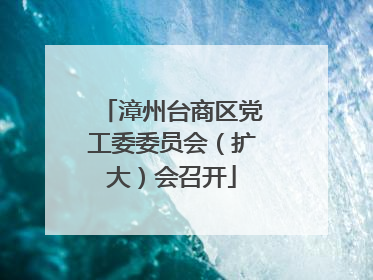 漳州台商区党工委委员会（扩大）会召开