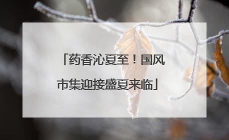 药香沁夏至！国风市集迎接盛夏来临