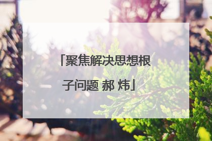 聚焦解决思想根子问题 郝 炜