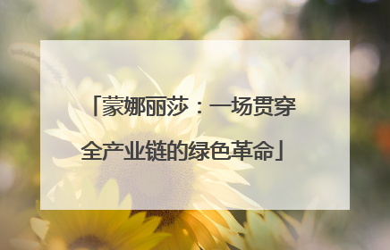 蒙娜丽莎：一场贯穿全产业链的绿色革命