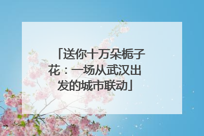 送你十万朵栀子花：一场从武汉出发的城市联动