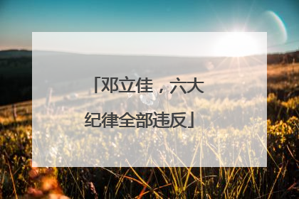 邓立佳，六大纪律全部违反