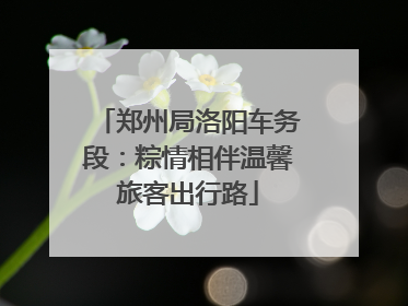 郑州局洛阳车务段：粽情相伴温馨旅客出行路