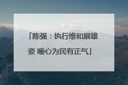 陈强：执行维和展雄姿 暖心为民有正气