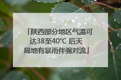 陕西部分地区气温可达38至40℃ 后天局地有暴雨伴强对流
