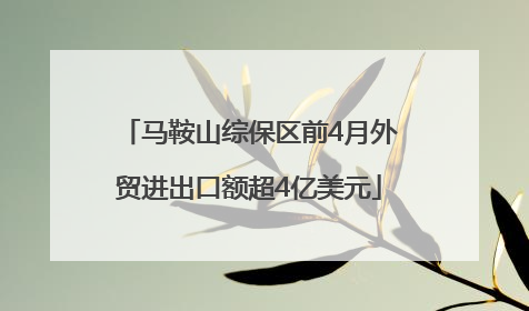 马鞍山综保区前4月外贸进出口额超4亿美元