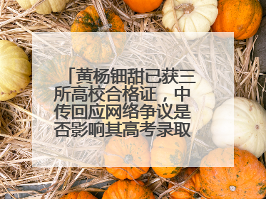 黄杨钿甜已获三所高校合格证，中传回应网络争议是否影响其高考录取：符合录取条件就能录取