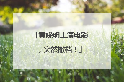 黄晓明主演电影，突然撤档！