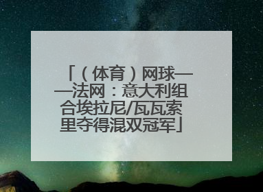 （体育）网球——法网：意大利组合埃拉尼/瓦瓦索里夺得混双冠军