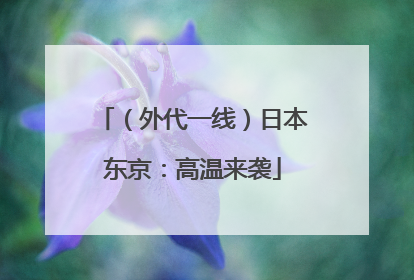 （外代一线）日本东京：高温来袭