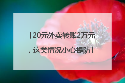 20元外卖转账2万元，这类情况小心提防