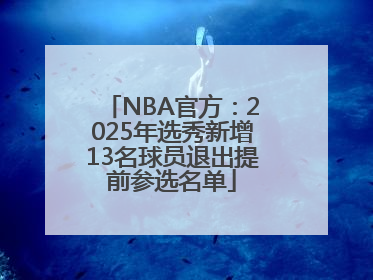 NBA官方：2025年选秀新增13名球员退出提前参选名单