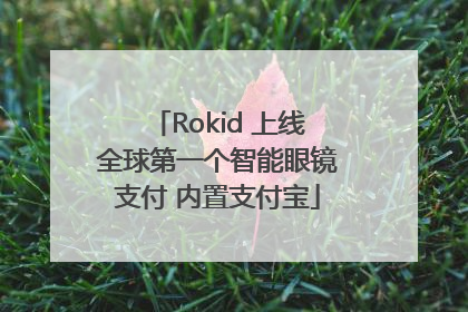 Rokid 上线全球第一个智能眼镜支付 内置支付宝